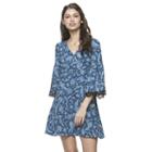 Juniors' Candie's&reg; Print Babydoll Dress, Girl's, Size: Large, Blue