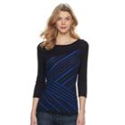 Women's Dana Buchman Striped Boatneck Top, Size: Xs, Med Blue