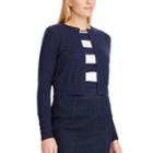 Women's Chaps Crop Cardigan, Size: Medium, Blue