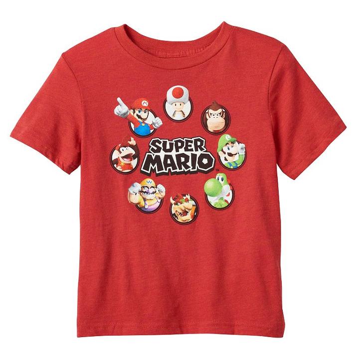 Boys 4-7 Super Mario Bros. Wario & Luigi Crew Tee, Boy's, Size: 5-6, Med Red