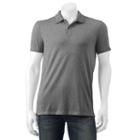 Men's Apt. 9&reg; Jaspe Slim-fit Textured Polo, Size: Med Slim, Grey