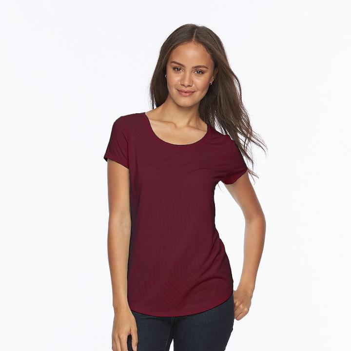 Juniors' So&reg; Short Sleeve Scoopneck Tee, Girl's, Size: Small, Dark Pink