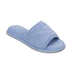 Women's Dearfoams Microfiber Terry Quilted Slide Slippers, Size: Xl, Light Blue