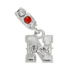 Dayna U Nebraska Cornhuskers Crystal Sterling Silver Logo Charm, Women's, Red