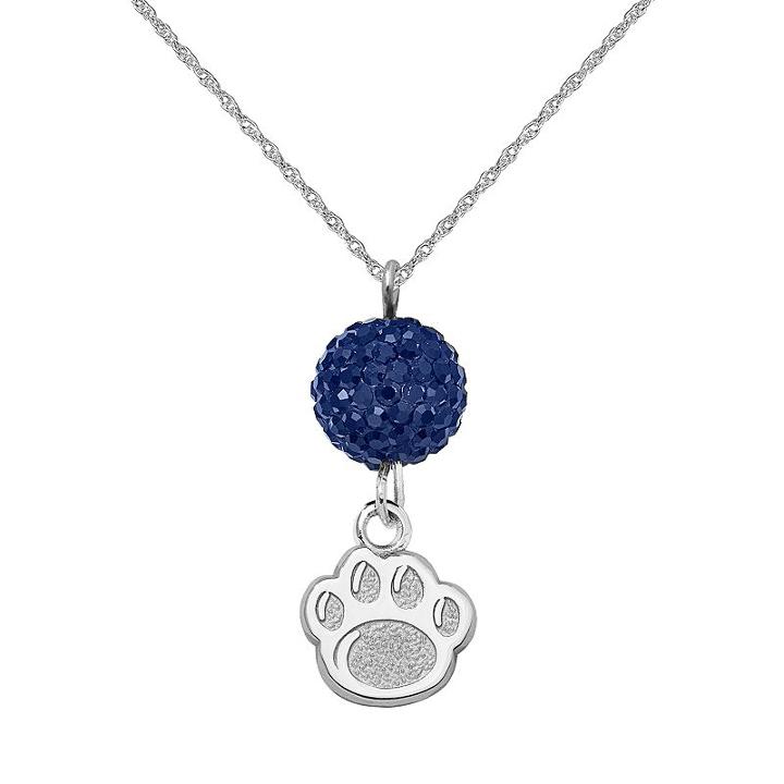 Penn State Nittany Lions Sterling Silver Crystal Logo Y Necklace, Women's, Blue