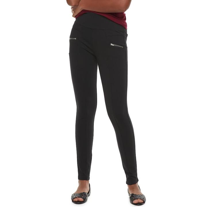 Juniors' Mudd High-waisted Ponte Leggings, Teens, Size: Large, Black