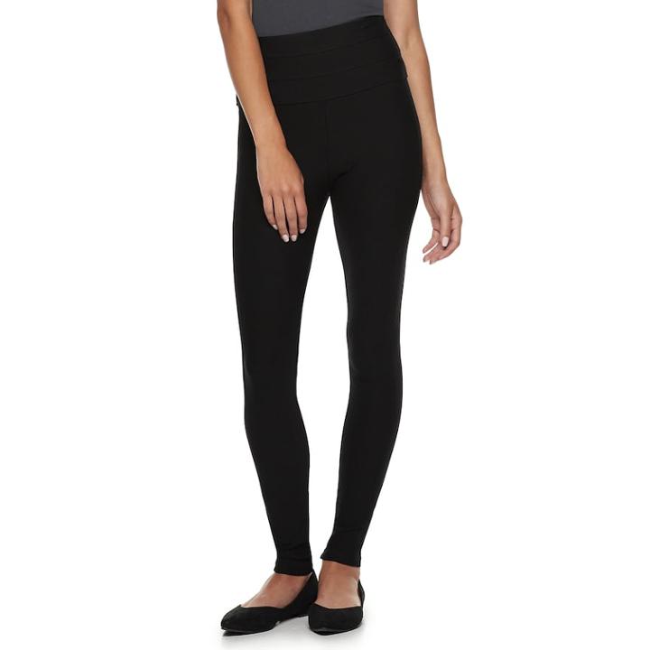 Juniors' Rewind High-waisted Ponte Leggings, Teens, Size: Xl, Oxford