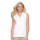 Women's Croft & Barrow&reg; Johnny Collar Tank, Size: Small, White
