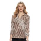 Women's Dana Buchman Button-placket Shirt, Size: Small, Med Beige