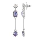 Lc Lauren Conrad Geometric Stone Nickel Free Linear Earrings, Women's, Blue