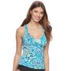 Women's Apt. 9&reg; Crochet Ikat Tankini Top, Size: Large, Dark Green