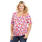 Plus Size Maternity Oh Baby By Motherhood&trade; Roll-cuff Tee, Women's, Size: 1xl, Ovrfl Oth