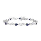 10k White Gold Sapphire & Diamond Accent Double Infinity Link Bracelet, Women's, Size: 7.5, Blue