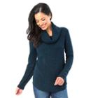 Women's Ab Studio Solid Cowlneck Sweater, Size: Xlrg Av/rg, Ovrfl Oth