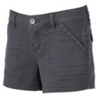Juniors' Unionbay Stretch Twill Shortie Shorts, Girl's, Size: 5, Med Grey