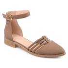 Journee Collection Anistn Women's Ankle Wrap Flats, Size: Medium (8), Lt Brown