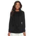Women's Croft & Barrow&reg; Funnel Neck Tunic Sweatshirt, Size: Xxl, Black