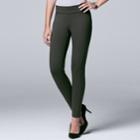 Petite Simply Vera Vera Wang Pull-on Skinny Pants, Women's, Size: Xs Petite, Dark Green