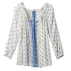 Girls 7-16 & Plus Size Mudd&reg; 3/4-length Cold Shoulder Embroidered Peasant Top, Girl's, Size: 7-8, White Oth