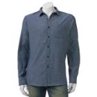 Men's Marc Anthony Slim-fit Woven Button-down Shirt, Size: Medium, Blue