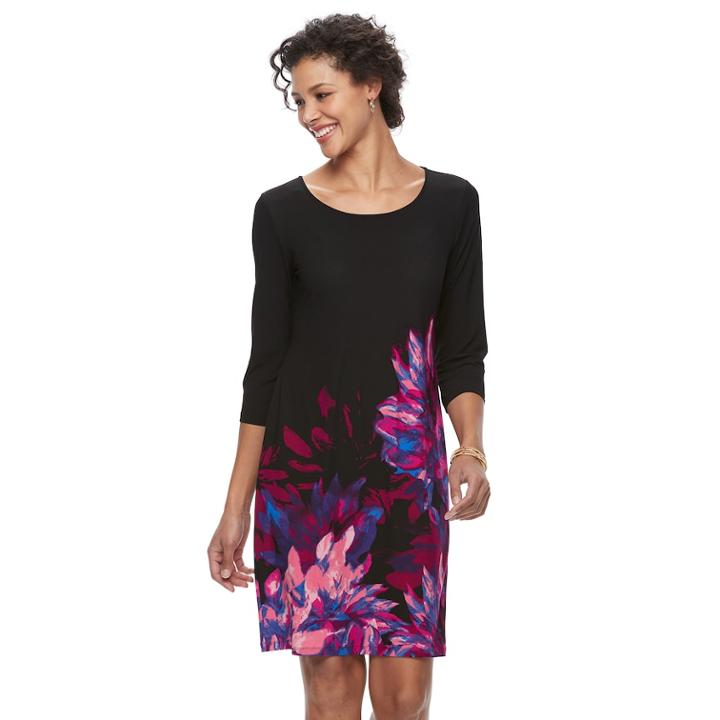 Women's Dana Buchman Scoopneck Shift Dress, Size: Xl, Pink