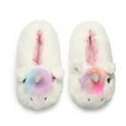 Girls 4-16 Elli By Capelli Unicorn Slippers, Size: 12/13, White