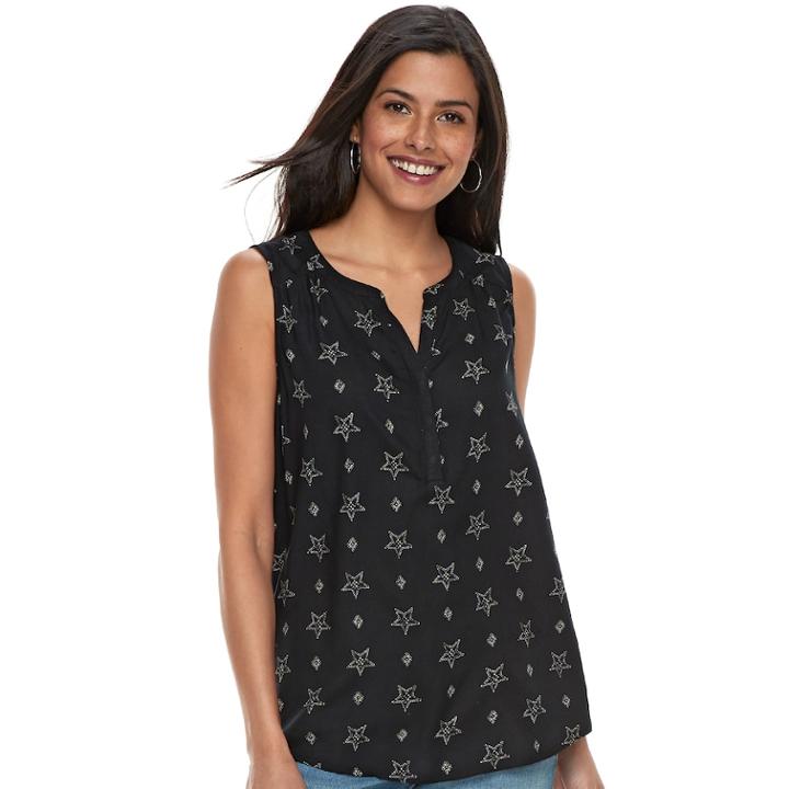 Women's Sonoma Goods For Life&trade; Printed Tank, Size: Xxl, Natural