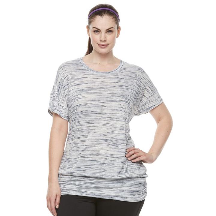 Plus Size Petite Tek Gear&reg; Banded-bottom Crewneck Tee, Women's, Size: 3xl, Dark Blue