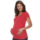 Maternity A:glow Essential Ruched V-neck Tee, Women's, Size: Xl-mat, Med Pink