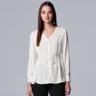 Women's Simply Vera Vera Wang Crepe Tunic Shirt, Size: Large, Light Grey