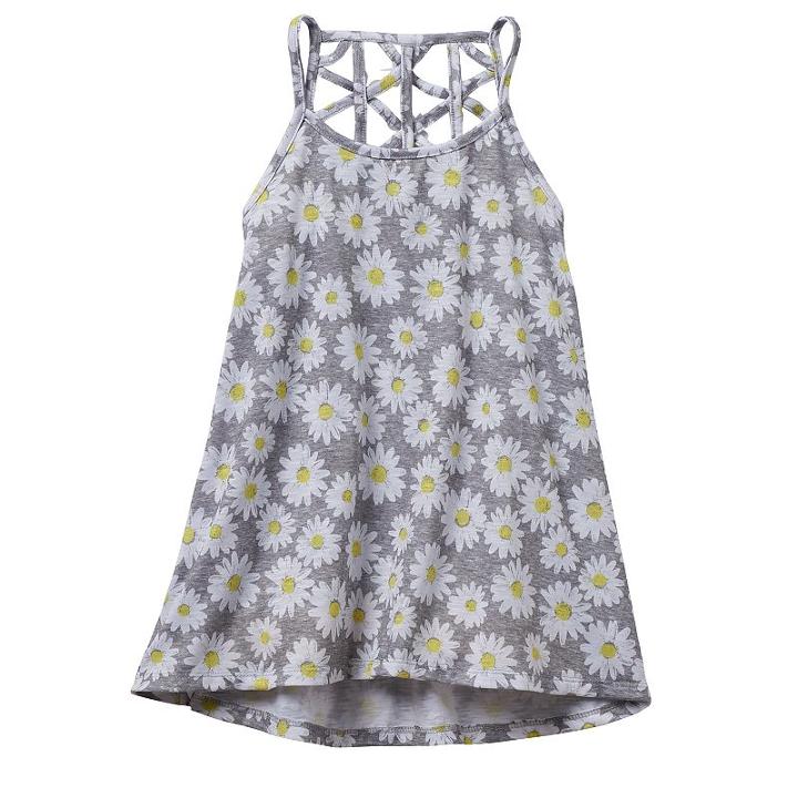 Girls 7-16 & Plus Size So&reg; Lattice Back High-low Tank Top, Girl's, Size: 16 1/2, Med Grey