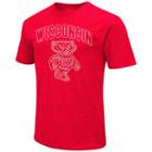 Men's Campus Heritage Wisconsin Badgers Logo Tee, Size: Medium, Dark Red