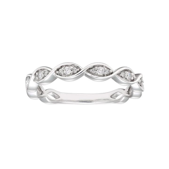 Lovemark 10k White Gold 1/10 Carat T.w. Diamond Marquise Ring, Women's, Size: 7