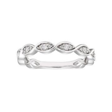 Lovemark 10k White Gold 1/10 Carat T.w. Diamond Marquise Ring, Women's, Size: 7