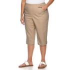 Plus Size Croft & Barrow&reg; Embellished Skimmer Capris, Women's, Size: 4xl, Med Beige