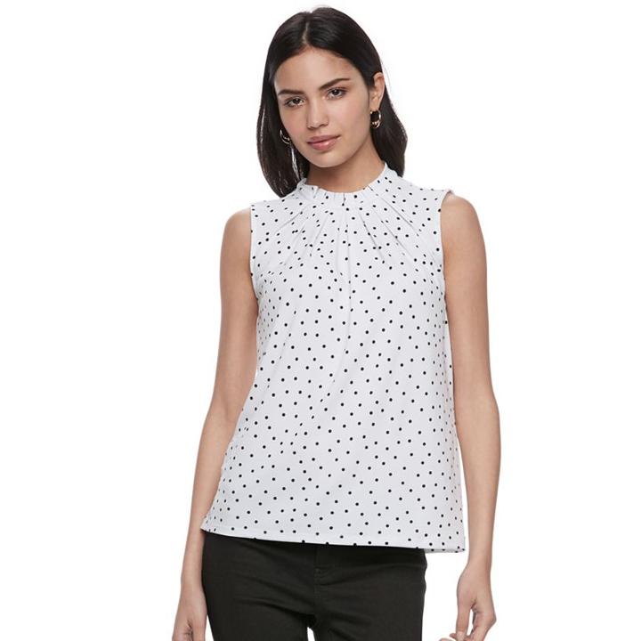 Women's Elle&trade; Pleated Crepe Blouse, Size: Small, White