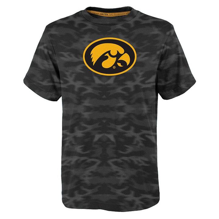Boys 4-7 Iowa Hawkeyes Vector Dri-tek Tee, Size: S 4, Black