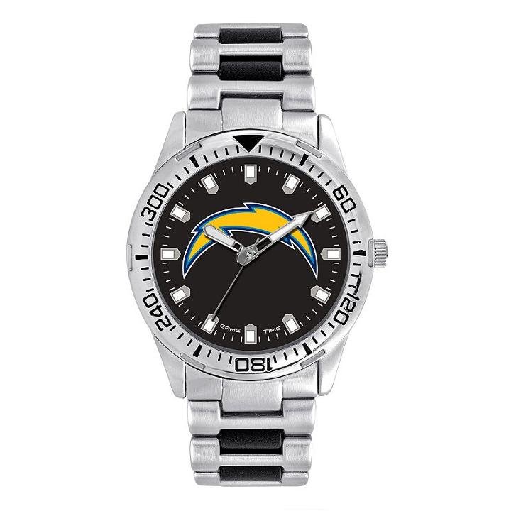 Game Time, Men's San Diego Chargers Heavy Hitter Watch, Silver
