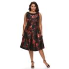 Plus Size Chaya Floral Fit & Flare Dress, Women's, Size: 16 W, Brt Red