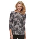 Women's Croft & Barrow&reg; Ballet Neck Top, Size: Xl, Light Grey