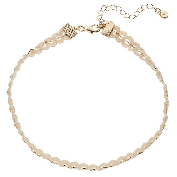 Lc Lauren Conrad Scalloped Choker Necklace, Women's, White