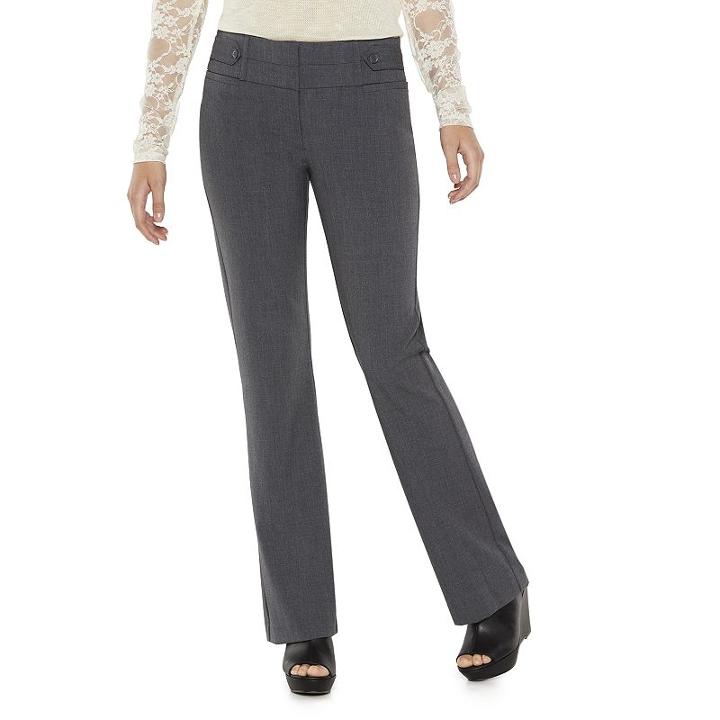 Juniors' Candie's&reg; Marilyn Side Tab Bootcut Dress Pants, Girl's, Size: 7, Grey