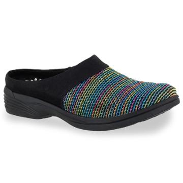 Solite By Easy Street Cozy Women's Mules, Size: 6.5, Bright Multi Stripe