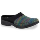 Solite By Easy Street Cozy Women's Mules, Size: 6.5, Bright Multi Stripe