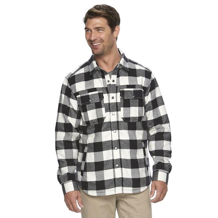 Men's Columbia Fireside Flame Classic-fit Plaid Shirt Jacket, Size: Xxl, White Oth