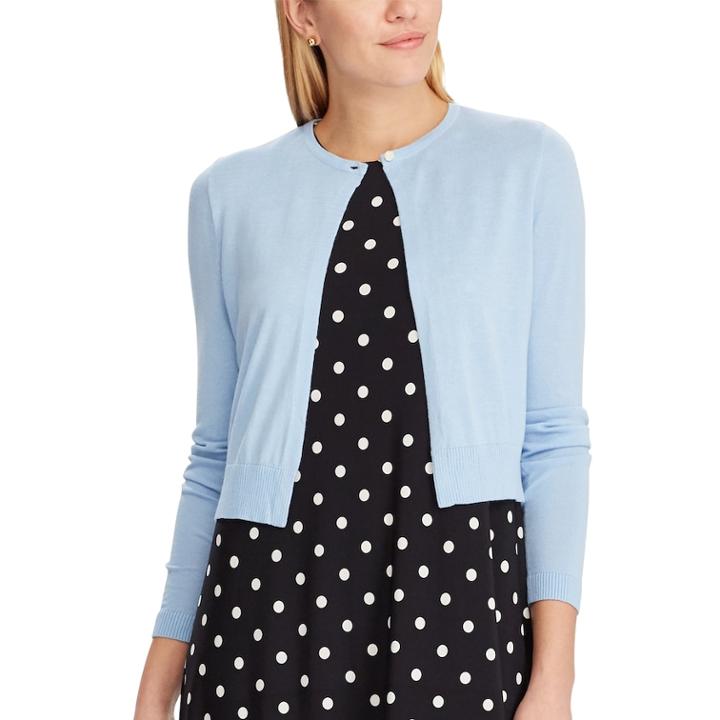 Women's Chaps Crop Cardigan, Size: Xs, Blue