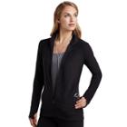 Women's Cuddl Duds Stretch Fleece Zip-up Top, Size: Xlrg Av/rg, Black