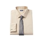 Big & Tall Croft & Barrow&reg; Classic-fit Striped Dress Shirt And Patterned Tie Boxed Set, Men's, Size: 17 36/7t, Lt Beige