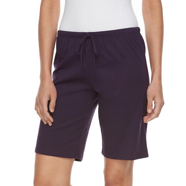 Women's Jockey Pajamas: Bermuda Pajama Shorts, Size: Large, Drk Purple