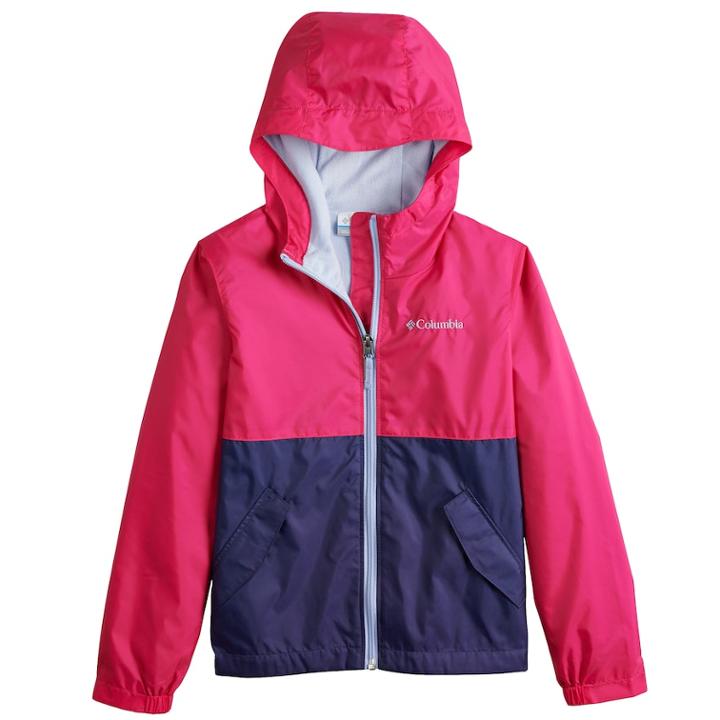 Girls 4-18 Columbia Rain To Fame Jacket, Size: M(10-12), Med Red